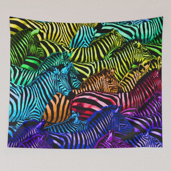 Item preview, Rainbow bright colors painted Zebras designed and sold by Jennifer Stedman.