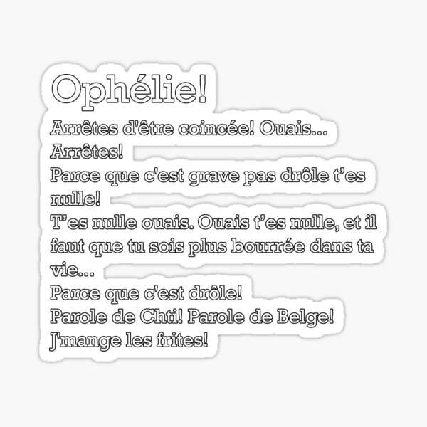 OPHELIE (La Passe Miroir) Sticker for Sale by claracoussillan
