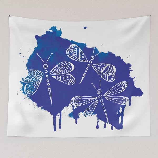 Item preview, Color Me Dragonflies : Watercolor Blue designed and sold by Janelle Wourms.