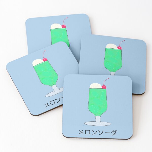 Item preview, Melon Cream Soda Japanese Drink Kawaii Retro Cafe Food Logo Art designed and sold by Marinaaa010.