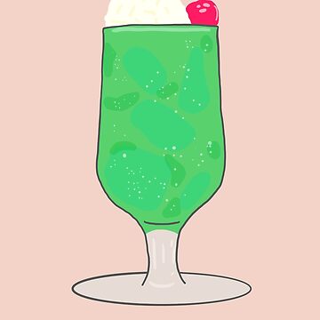 Melon Cream Soda Japanese Drink Kawaii Retro Cafe Food Logo