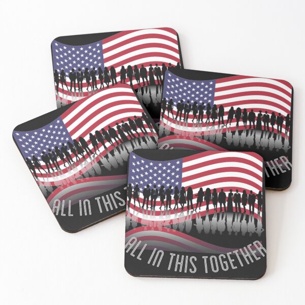 Item preview, Lets Get Stronger Together - All in This Together American Flag and People Standing Side by Side Gift designed and sold by PupnkittyMania ⭐⭐⭐⭐⭐.