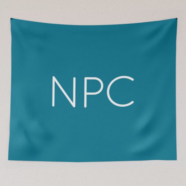 Item preview, Cosplay as a NPC with this! White on mosaic blue. designed and sold by PrintPit.