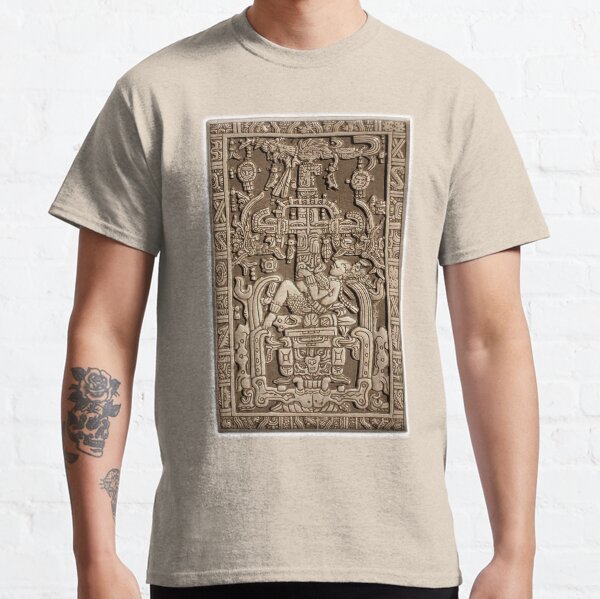 Ancient Astronaut. Pakal, Maya, sarcophagus lid. Classic T-Shirt