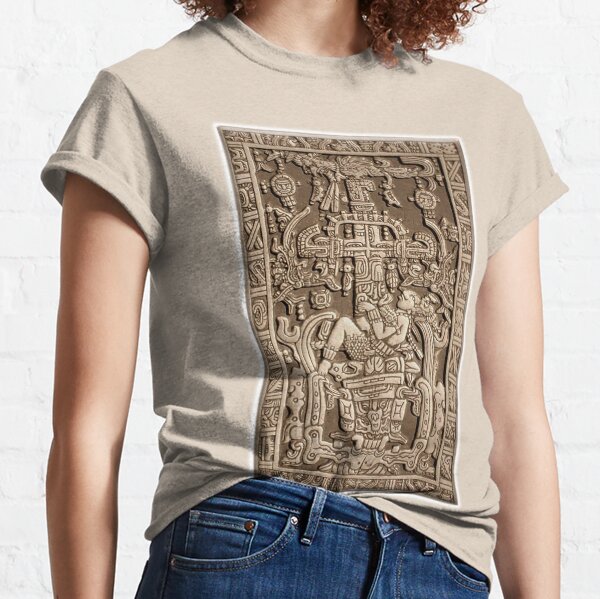 Ancient Astronaut. Pakal, Maya, sarcophagus lid. Classic T-Shirt