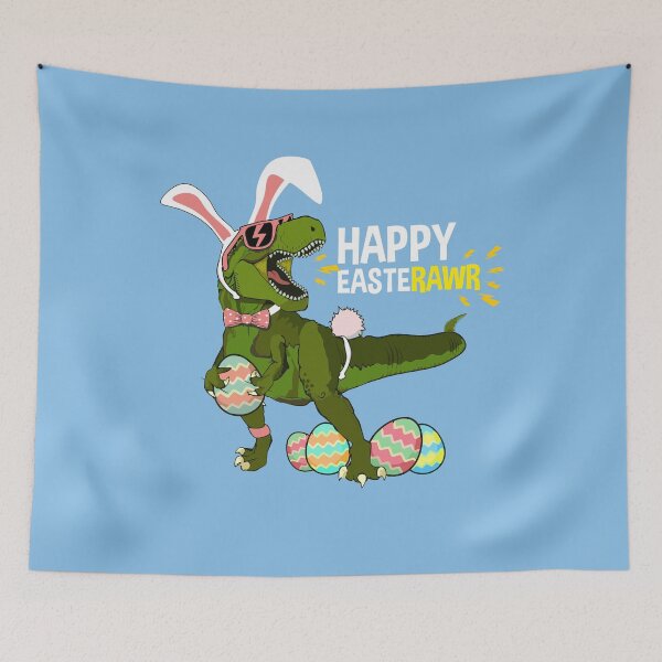 Item preview, Easter Dinosaur Rex Bunny Ears Eggs Funny Happy Eastrawr Cute Egg Hunt  designed and sold by alenaz.