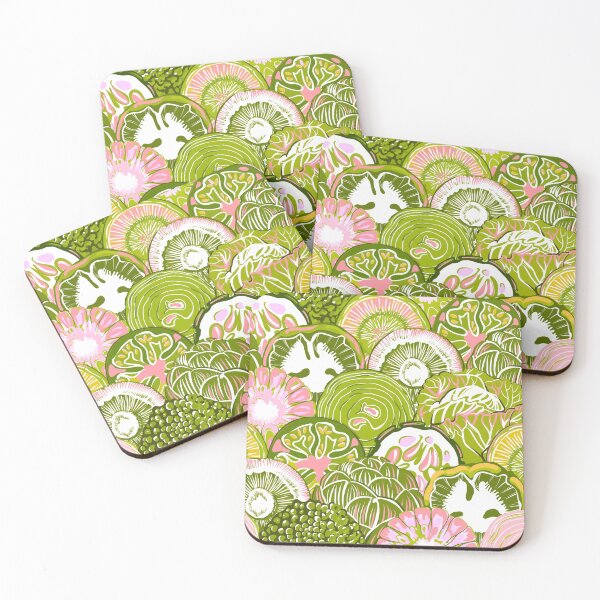 Item preview, Veggies-Veggies Everywhere | Pink + Green designed and sold by L Diane Johnson.