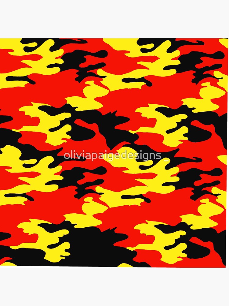 red and yellow camo pants