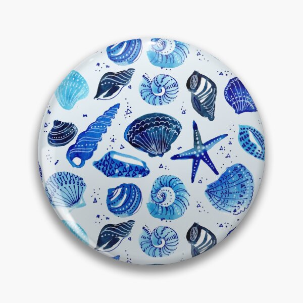 Item preview, Blue seashells pattern in watercolour and pen designed and sold by Ohn Mar Win.