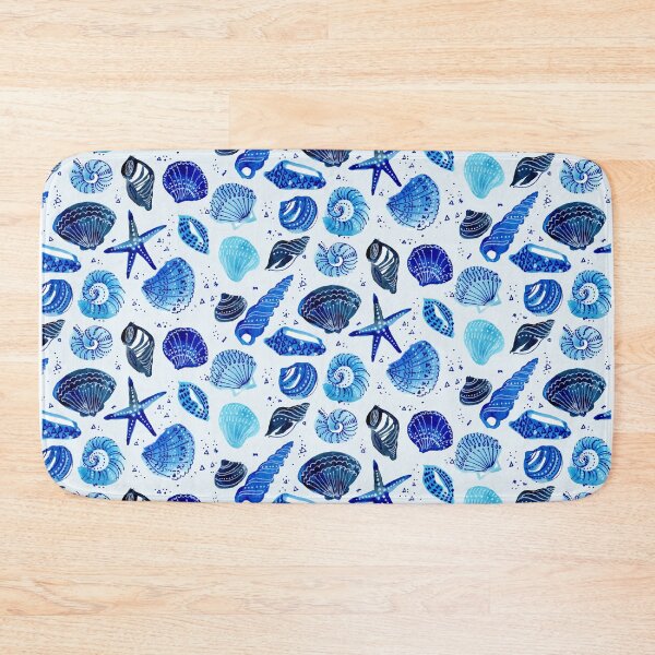 Item preview, Blue seashells pattern in watercolour and pen designed and sold by Ohn Mar Win.