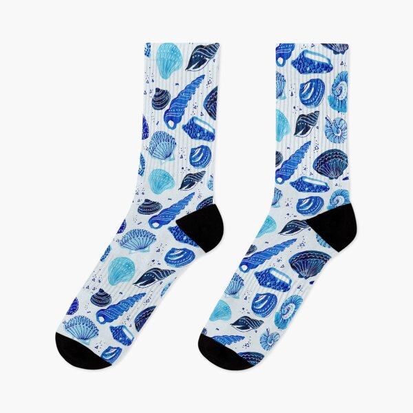 Item preview, Blue seashells pattern in watercolour and pen designed and sold by Ohn Mar Win.