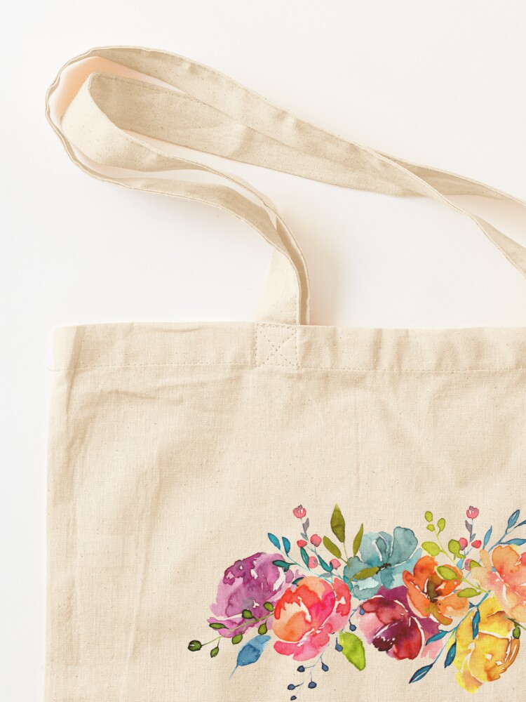 Alternate view of Bright Flowers Summer Watercolor Peonies Tote Bag