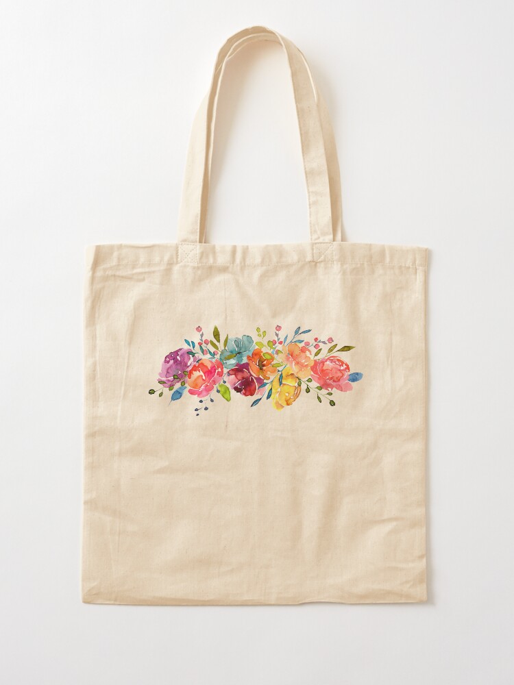 Alternate view of Bright Flowers Summer Watercolor Peonies Tote Bag