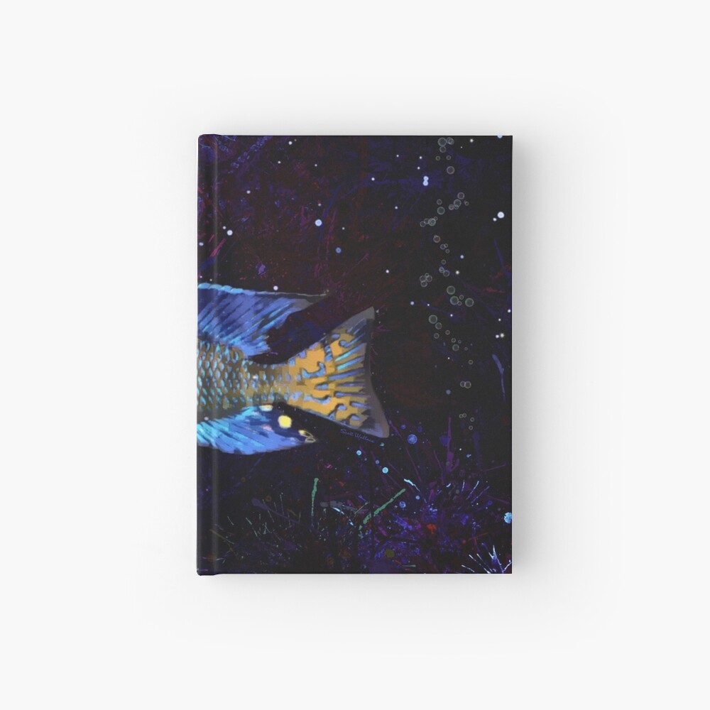 Ein Neon Blue Peacock African Cichlid Notizbuch Von Digital Designs Redbubble