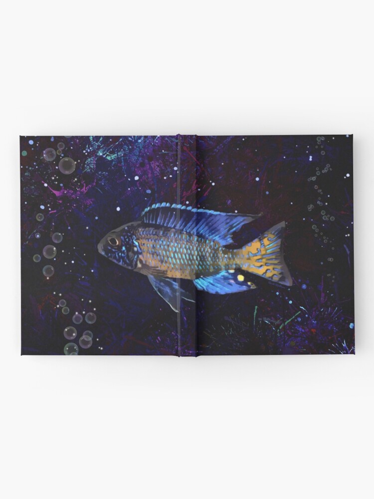 Ein Neon Blue Peacock African Cichlid Notizbuch Von Digital Designs Redbubble