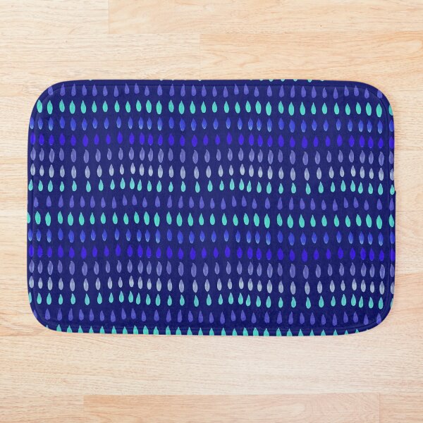 Blue drops on Navy Blue Bath Mat
