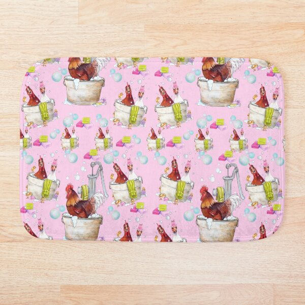 Item preview, Wash Tub Series "Bathing Broodies" and "Rooster Cluckburn" in Pink designed and sold by Julie Townsend.