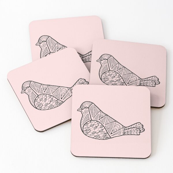 Item preview, Color Me Bird : Black on Pink designed and sold by Janelle Wourms.