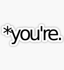 *you're. Grammar Nazi T Shirt! BLACK Sticker