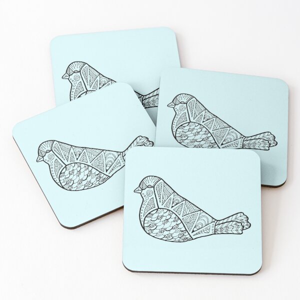 Item preview, Color Me Bird : Black on Teal designed and sold by Janelle Wourms.