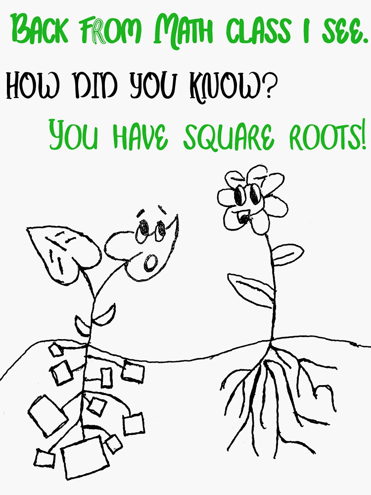 "Funny plants math joke" Sticker for Sale by PeachUser Redbubble