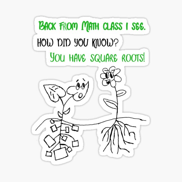 funny plants math joke sticker for sale by peachuser redbubble