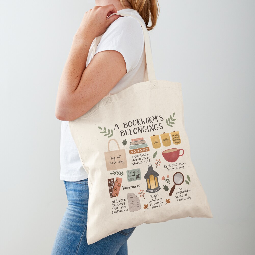 A Bookworm's Belongings Tote Bag