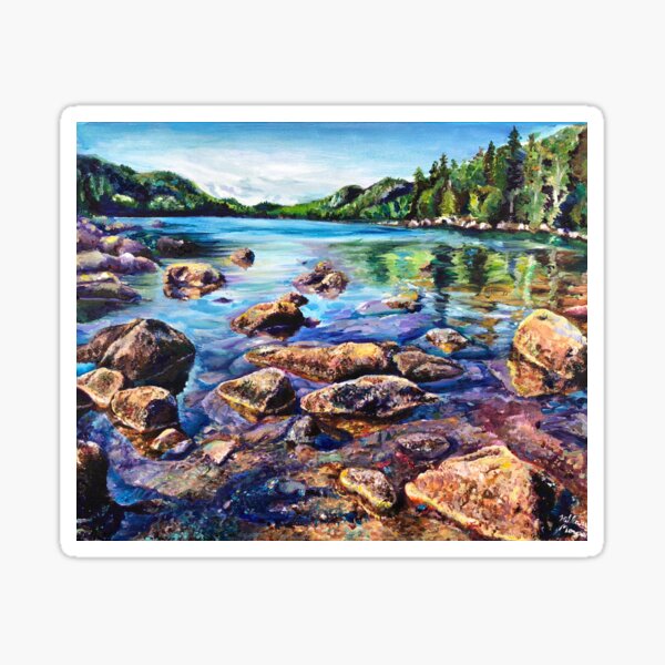 Maine Acadia Painting Landscape Sticker