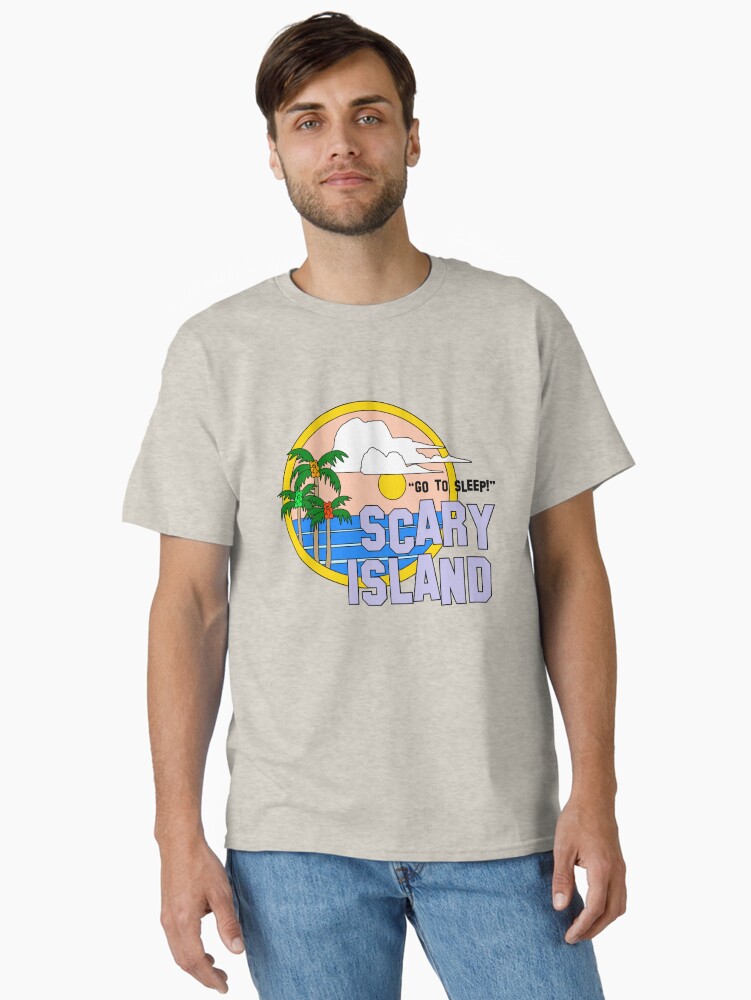 Thumbnail 1 of 7, Classic T-Shirt, Greetings From Scary Island - The Peach Fuzz designed and sold by elizabethhudy.