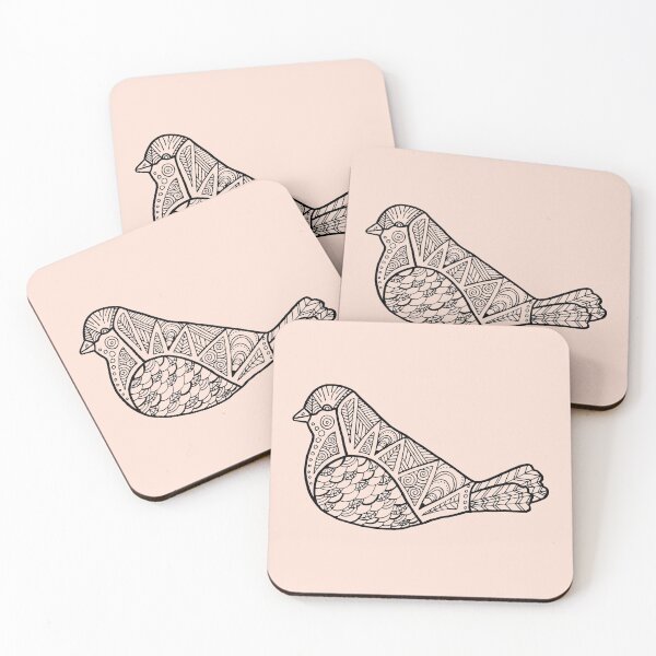Item preview, Color Me Bird : Black on Peach designed and sold by Janelle Wourms.