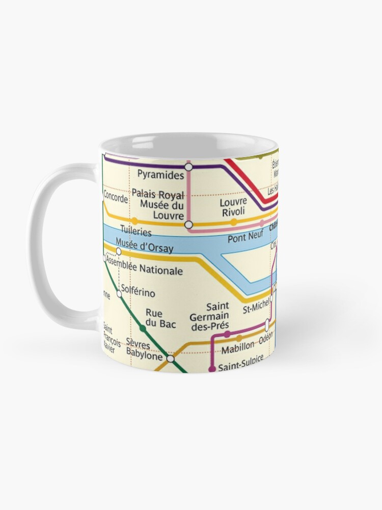 Paris Metro Map Coffee Mug Paris Mug France Mug Paris 