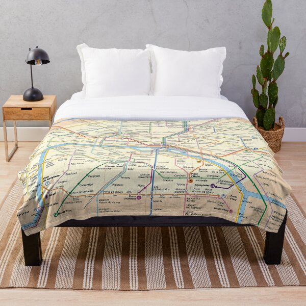 Paris METRO Map Throw Blanket