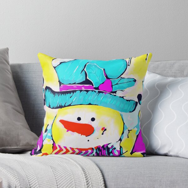 Item preview, snowman with blue hat and yellow background designed and sold by Mrvell.