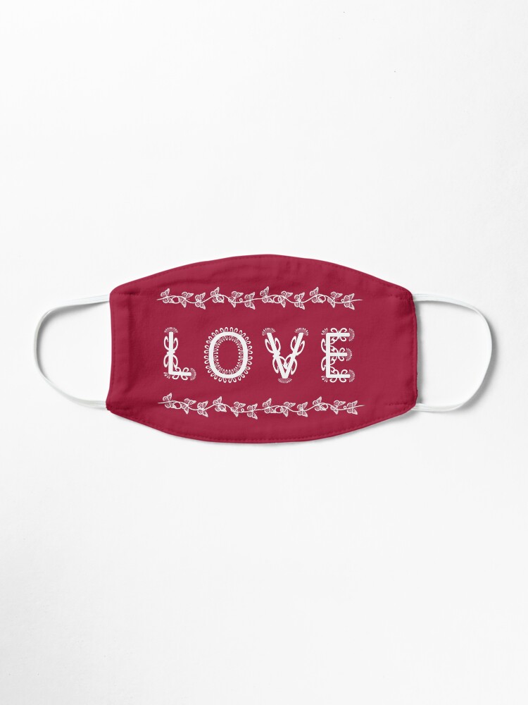 Alternate view of The Word Love in Decorative White Flourish Mask