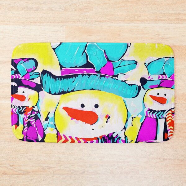 Item preview, snowman with blue hat and yellow background designed and sold by Mrvell.
