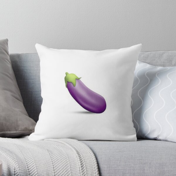 Eggplant Emoji (Aubergine) Throw Pillow