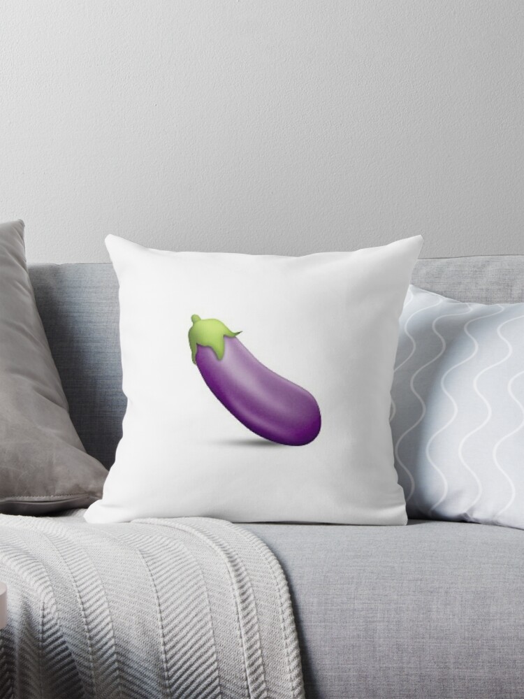 Fashion eggplant emoji pillow