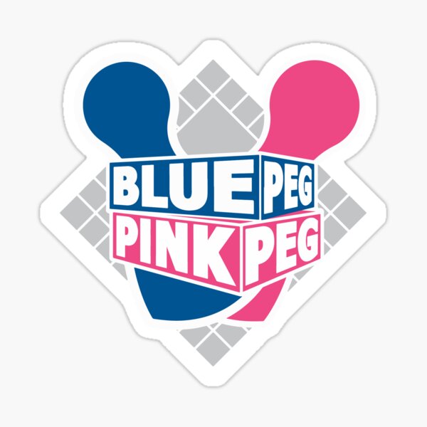 Blue Peg Pink Peg Logo Sticker