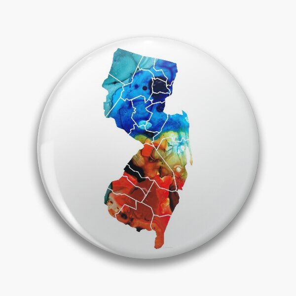 Item preview, New Jersey - State Map By Sharon Cummings designed and sold by Sharon Cummings Art.