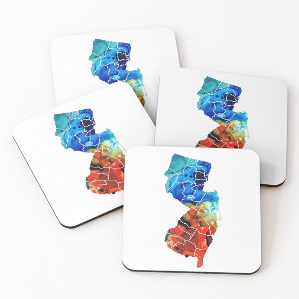 Item preview, New Jersey - State Map By Sharon Cummings designed and sold by Sharon Cummings Art.