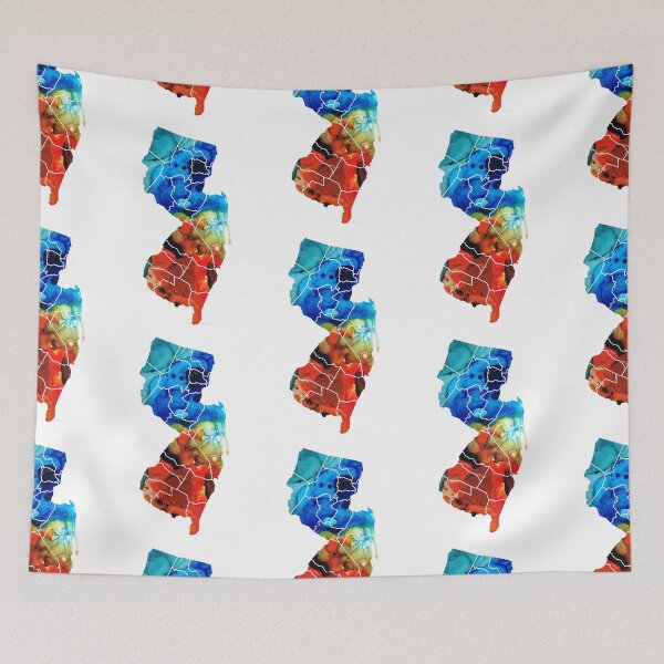 Item preview, New Jersey - State Map By Sharon Cummings designed and sold by Sharon Cummings Art.