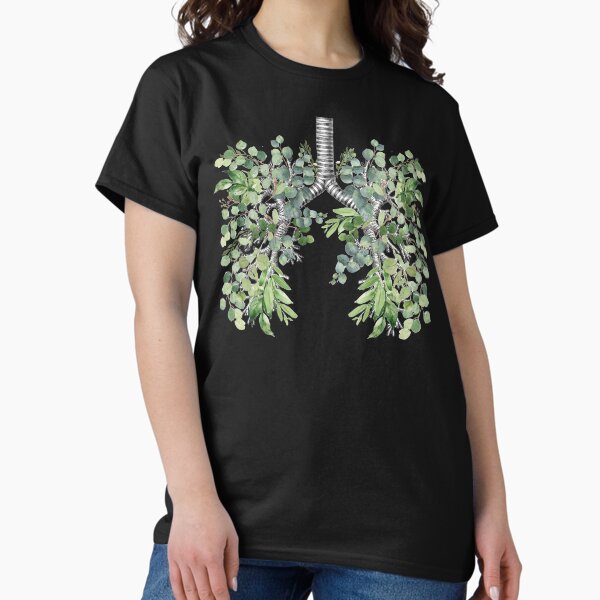 Item preview, lungs, bloom eucalyptus leaves, anatomy, watercolor blue butterflies designed and sold by Collagedream.