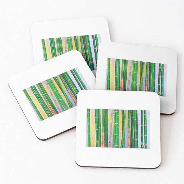 Item preview, Green Bamboo on a Blue Background  designed and sold by MUZA9.