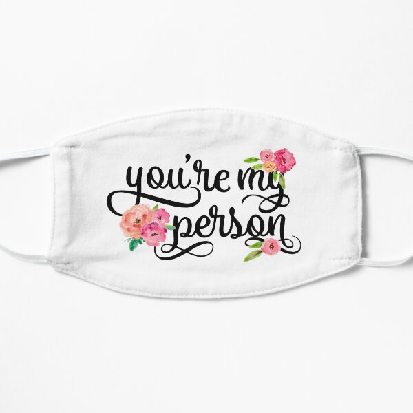 Du bist meine Person Aquarell Blumen Typografie Zitat Maske