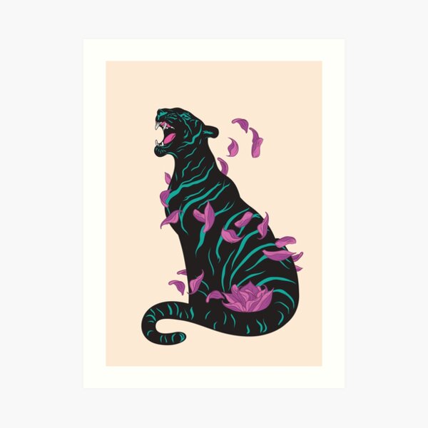 Black tiger Art Print