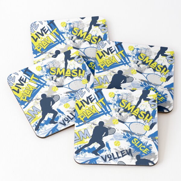 Item preview, Tennis Player Grunge Blue and Yellow designed and sold by VintageStyle.