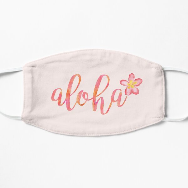 Aloha Hawaii Plumeria Watercolor Floral Mask