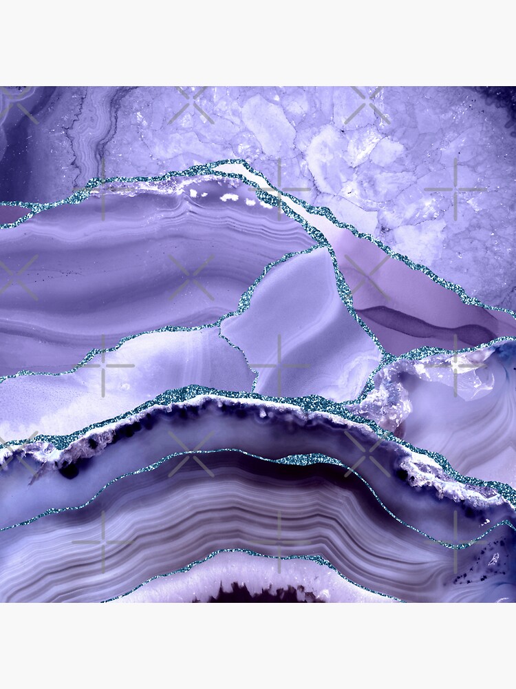 Purple Mermaid Glitter Agate and Marble Landscape by MysticMarble