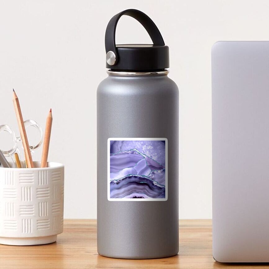 Purple Mermaid Glitter Agate and Marble Landscape Sticker