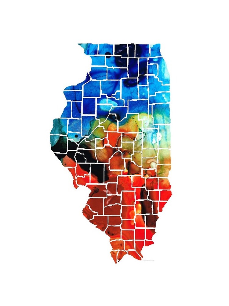 "Illinois Map Counties By Sharon Cummings" iPhone Case for Sale by